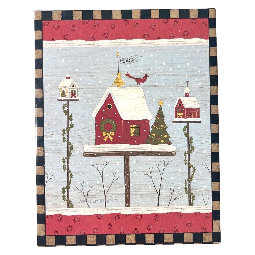 LANG  Peace Birdhouse boxed Christmas cards, Artwork By Warren Kimble, 20 Cards